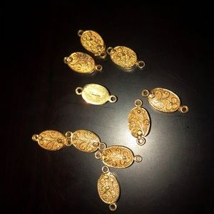Gold-Plated Silver Charm Set of 10